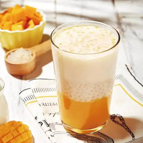 博多芒果果粒牛奶味热饮牛奶果粒奶茶粉芒果牛奶粉真果粒即溶
