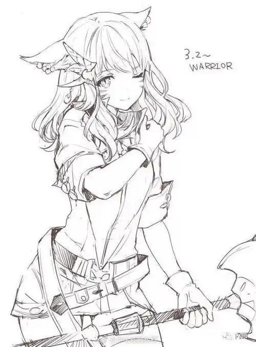 万圣节猫女简笔画