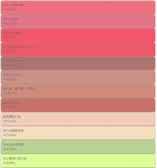 macaron 马卡龙系色谱 ;附hc(16进制码)_设计理论-图趣网(tuquu)