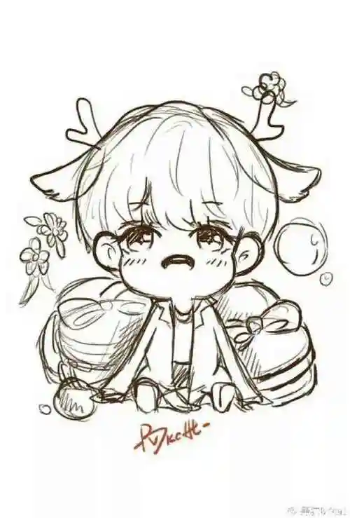 鹿晗简笔画1