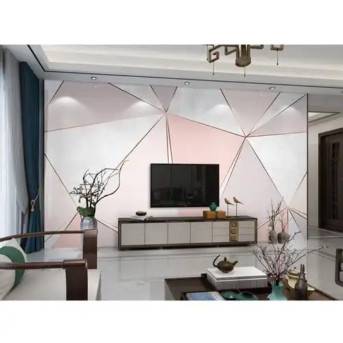 简约现代几何图形电视背景墙壁纸影视墙布网红大理石墙纸北欧风格