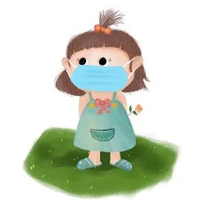 戴口罩的小女孩