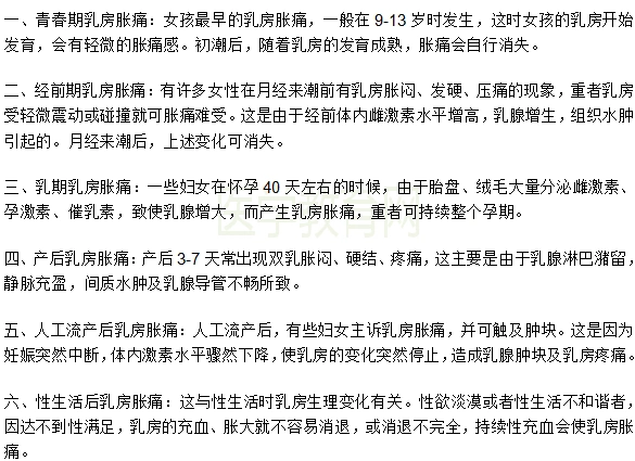 乳房胀痛是什么原因为什么会痛