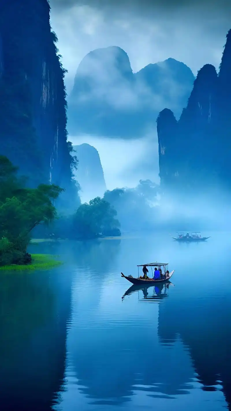 桂林山水甲天下.#图文掘金计划 #ai绘画 #唯美意境 #山 - 抖音