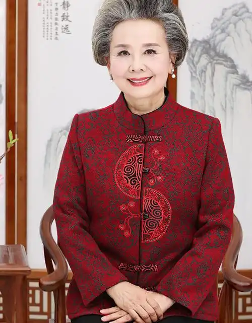 90岁80大寿老人生日唐装中老年人喜庆服装老人过生日穿的衣服秋冬装女