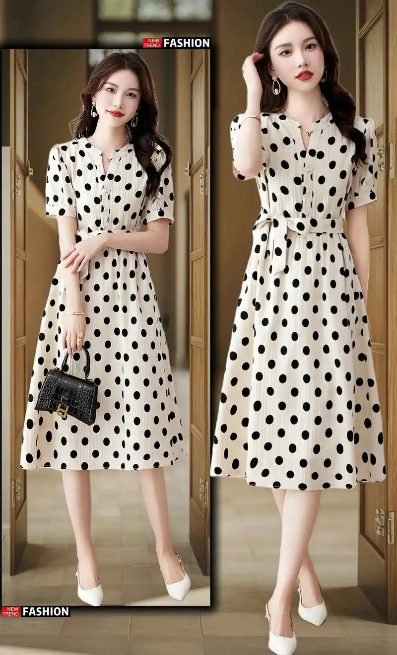 我的这款轻熟风波点雪纺连衣 - 抖音