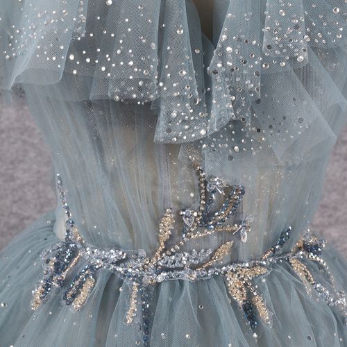 新款渐变变色梦幻星空甜美婚纱礼服裙艺聚会party礼服