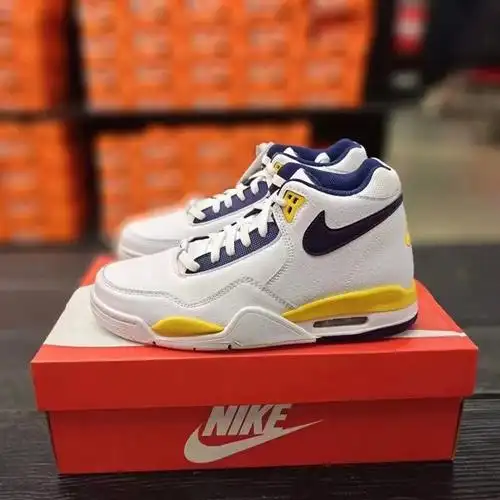 耐克aj4男子湖人高帮气垫篮球鞋