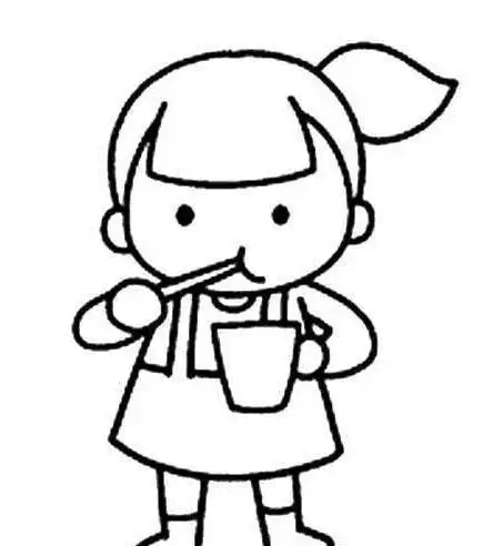 幼儿园刷牙洗脸简笔画
