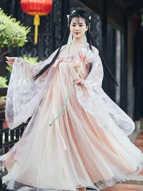 鲛人泪汉服女花嫁传统高腰齐胸襦裙广袖流仙裙大袖衫日常古装超仙