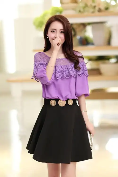 2014夏季通勤韩版短裙夏装新品新款打底雪纺连衣裙