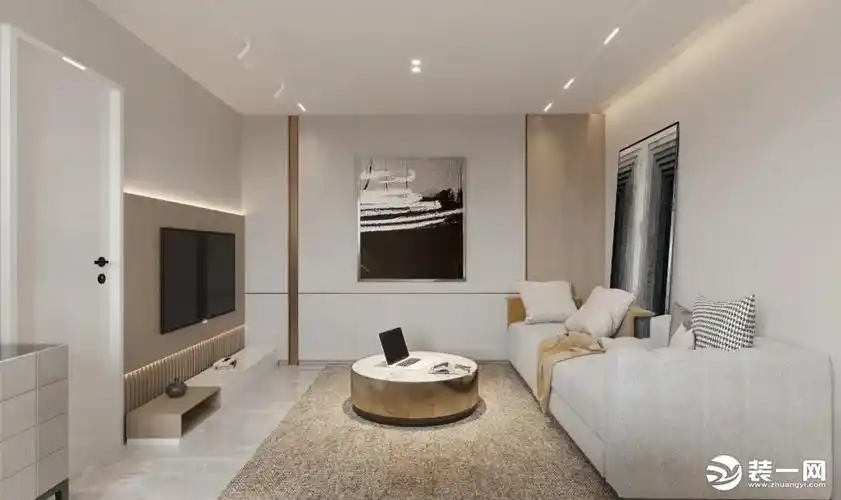 北京顾好家装饰老房改造扩出一间洗衣房 客厅无主灯顶面设计