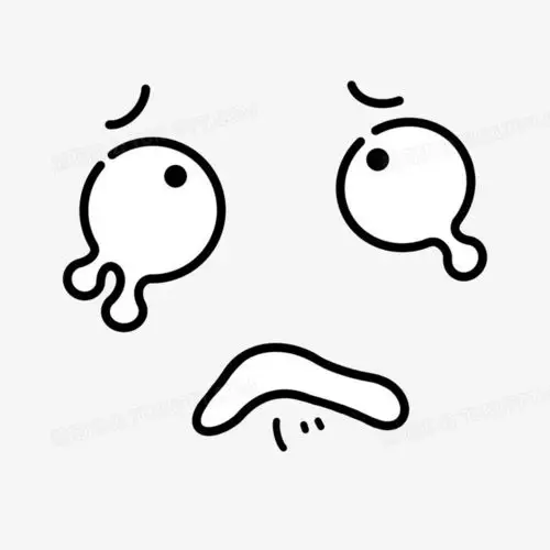 手绘卡通害怕流泪表情包装饰素材