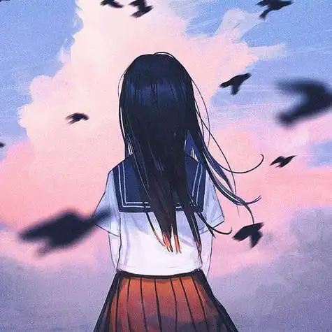 有收集背影的女人物头像或动漫头像吗