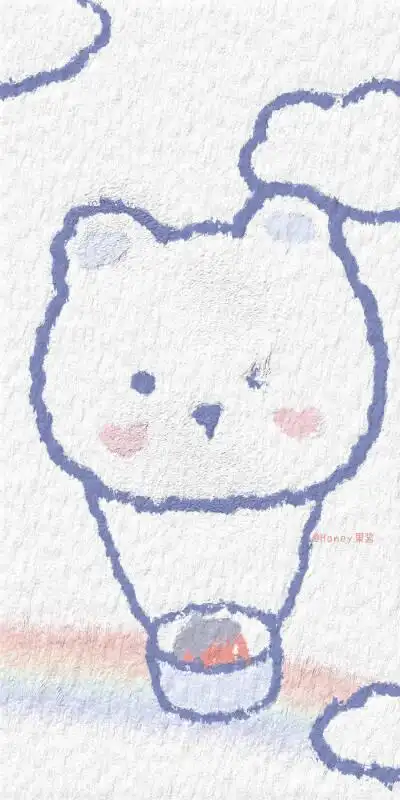 白色系小熊油画壁纸