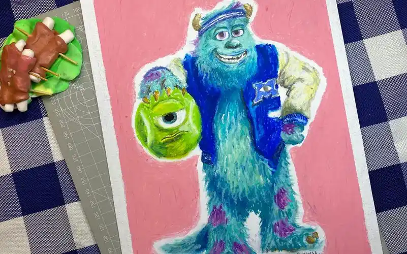 开始以为是画渣结尾亮了 毛怪油画棒和本来想消耗一下油画棒