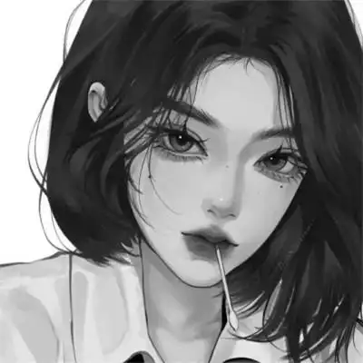 独一无二黑白动漫头像图片