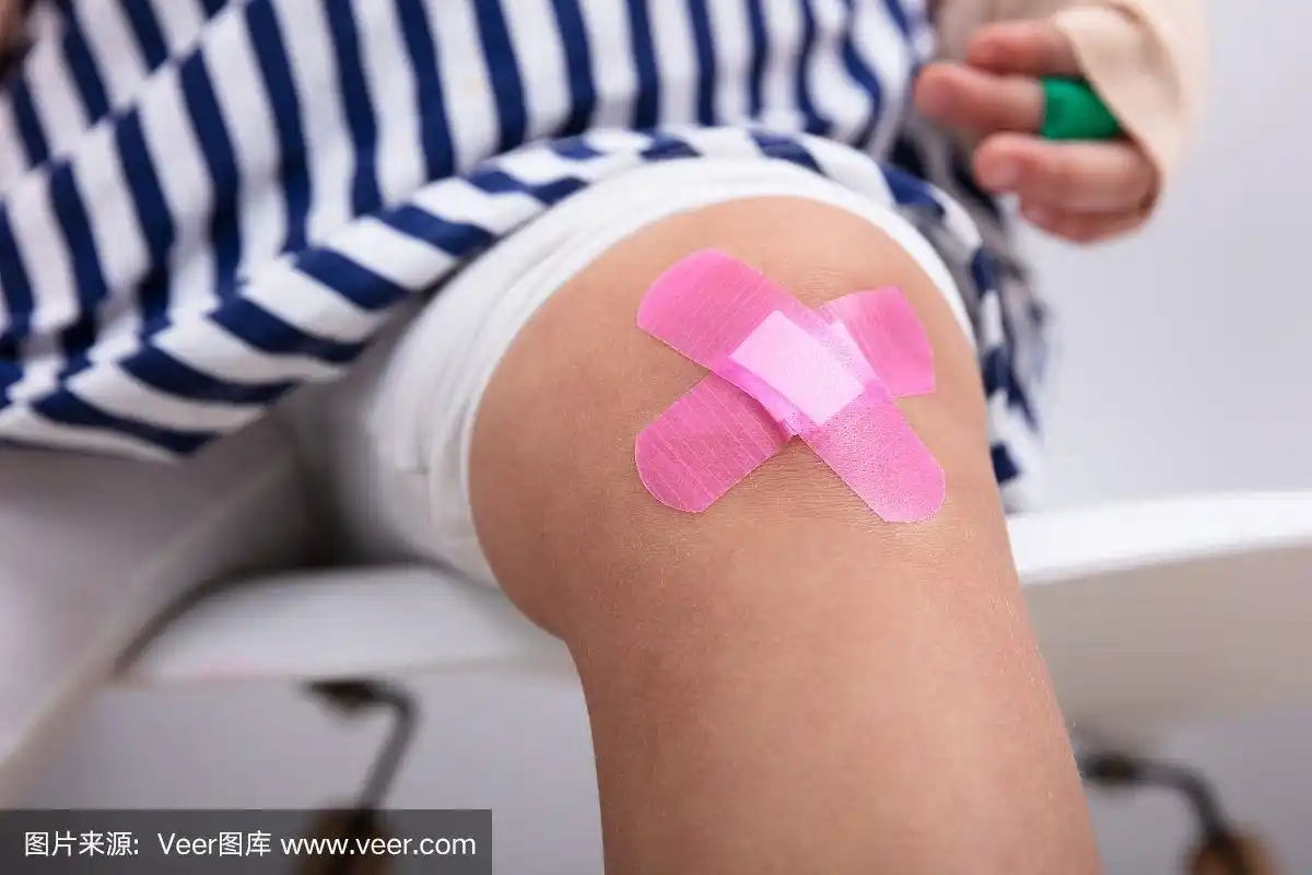 创可贴,平衡折角灯,膝,女孩,衣服