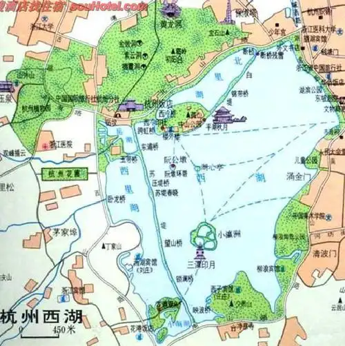杭州西湖旅游简图_浙江地图_高清版_下载-旅游地图