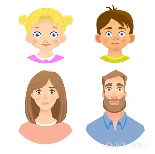 人脸的情感.一套不同情绪的化身.矢量插图