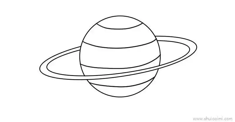 星球涂色简笔画