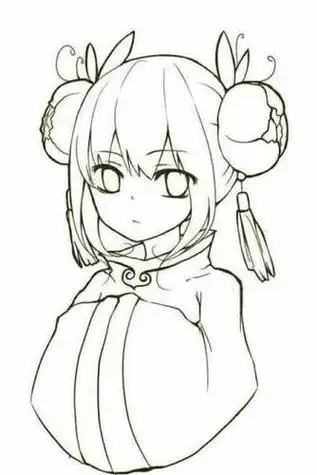 古代漫画人物简笔画女孩