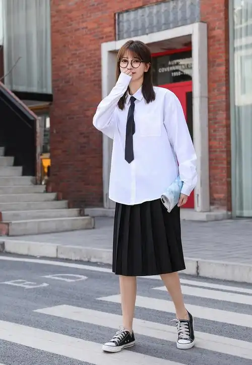 初中校服套装高中生学院风英伦毕业班服女生裙子合唱服装学生长裙