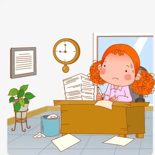 手绘忙碌工作的人物设计