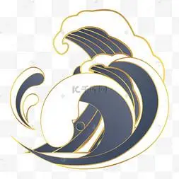 国潮浪花海浪装饰新年新春立体金色灯笼吊饰春节装饰中国风新年立体