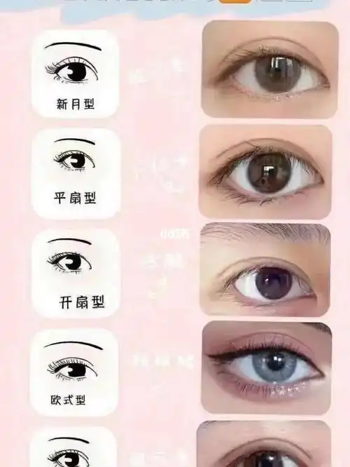 你好,双眼皮样式主要分为四种:开扇型,平行型,新月型和欧式双眼皮.