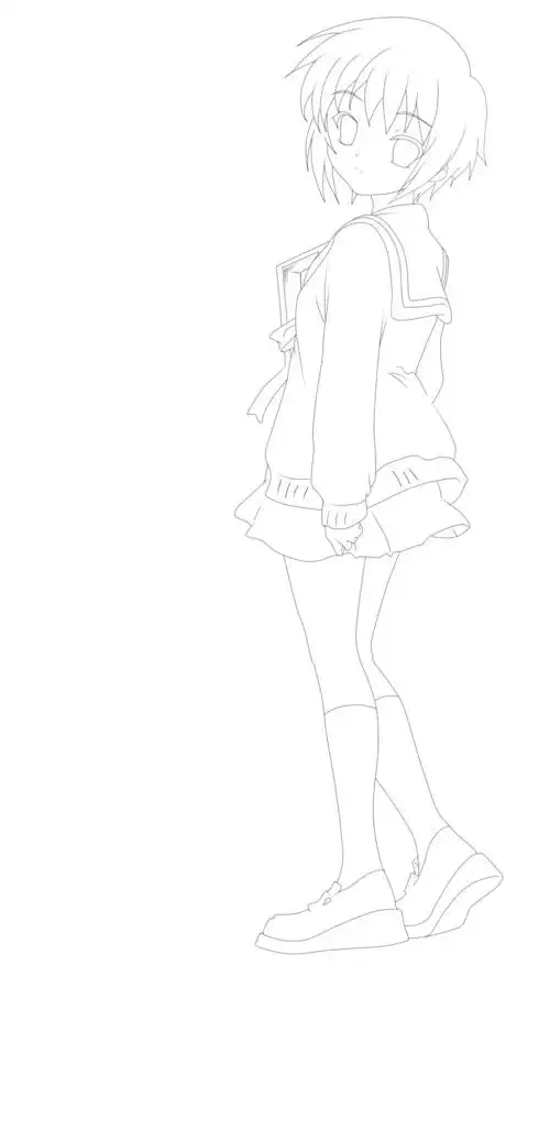 人物线稿手绘动漫素材