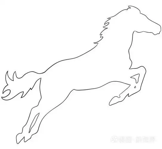 饲养马精美的矢量动画剪影 ―― 黑白色.eps 10 矢量图