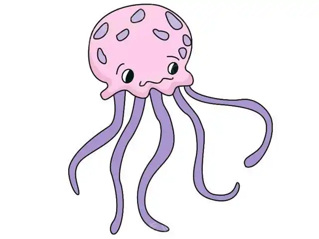 卡通水母简笔画简单的画法步骤图解教程