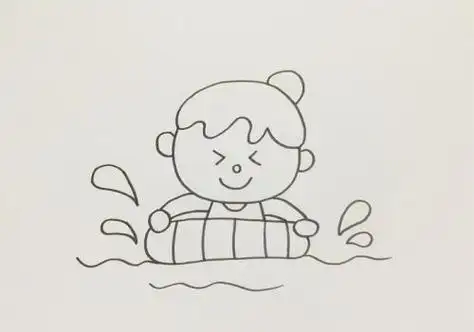 儿童简笔画,卡通人物简笔画,彩色简笔画,游泳简笔画,简笔画图片