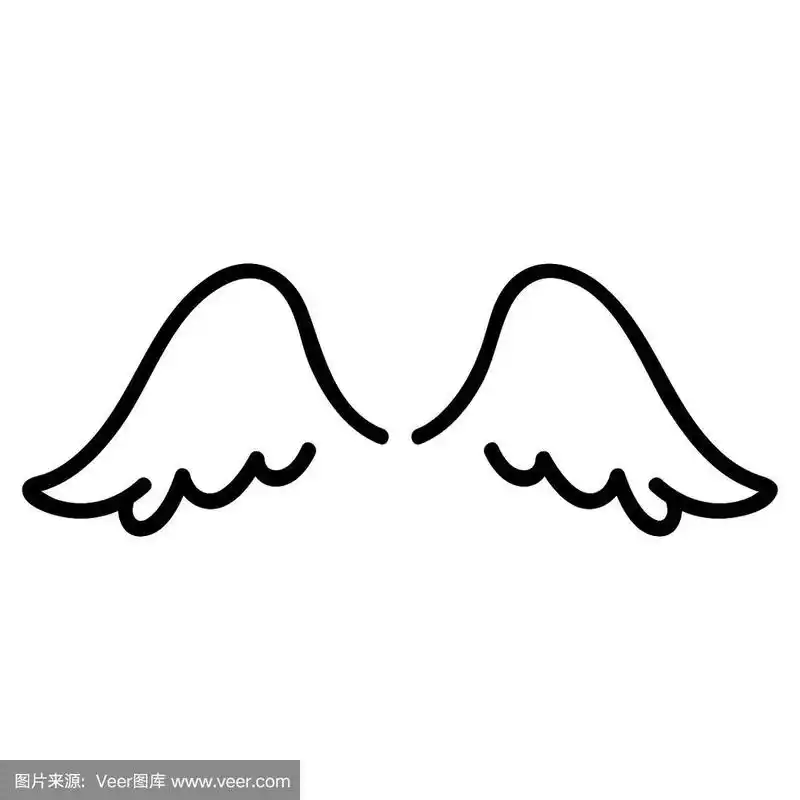 翅膀的天使图标向量.孤立轮廓符号插图