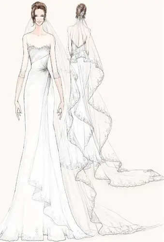 白色婚纱礼服设计图