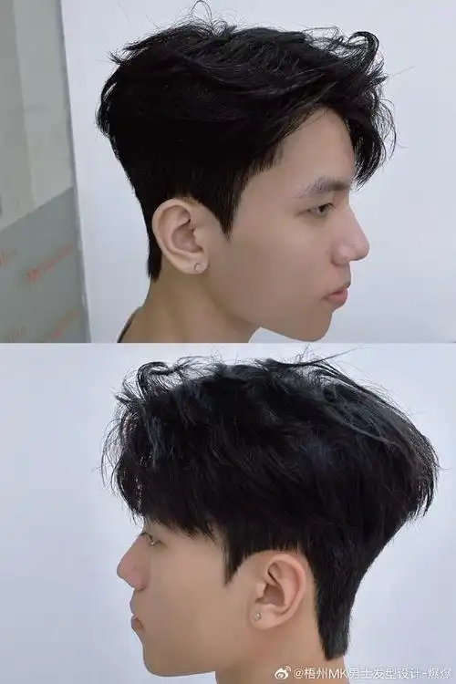 梧州发型设计##男士发型##最帅三七分男生