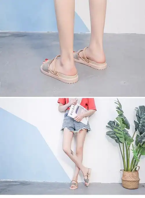 女生凉鞋夏天时尚大学生两穿凉拖鞋女夏季平底沙滩鞋仙女风外穿配裙子