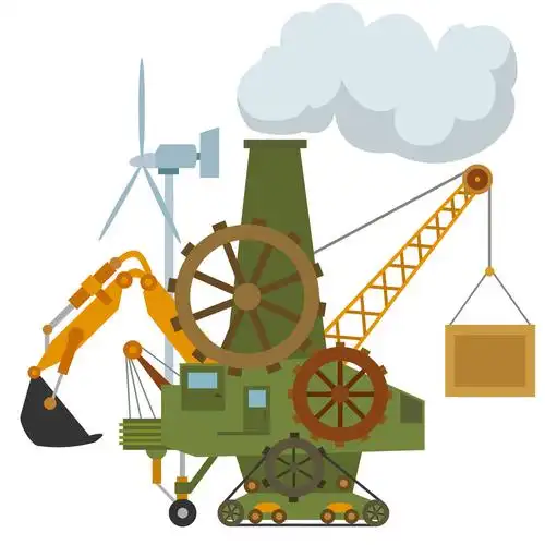 卡通,机器,拖拉机,起重机,装置