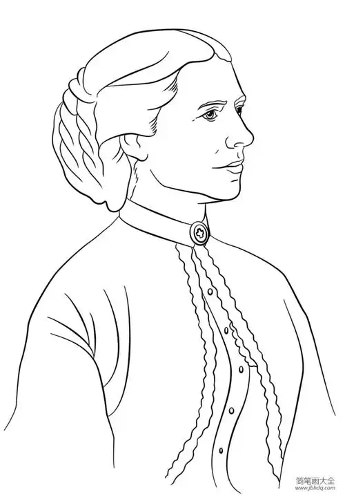 克拉拉·巴顿_历史名人简笔画-简笔画大全