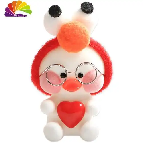 汽车内饰可爱网红鸭ins装饰品创意车载卡通玻尿酸鸭植绒公仔摆件 5个