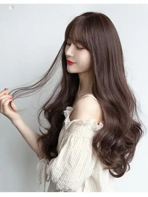 唐妮大波浪假发女全头套式女式长发自然全头长卷发假头套青木亚麻灰