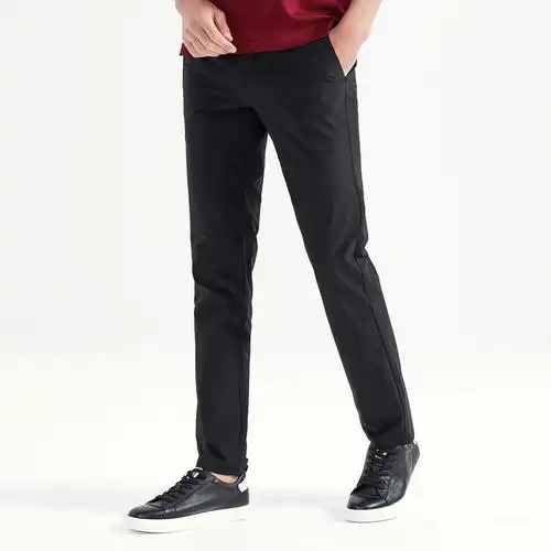 柒牌seven男装休闲裤商务男士弹力梭织直筒长裤纯色低腰舒适抗皱裤子