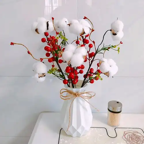 干花棉花花花花束天然木棉花永生花插材料干枝干花