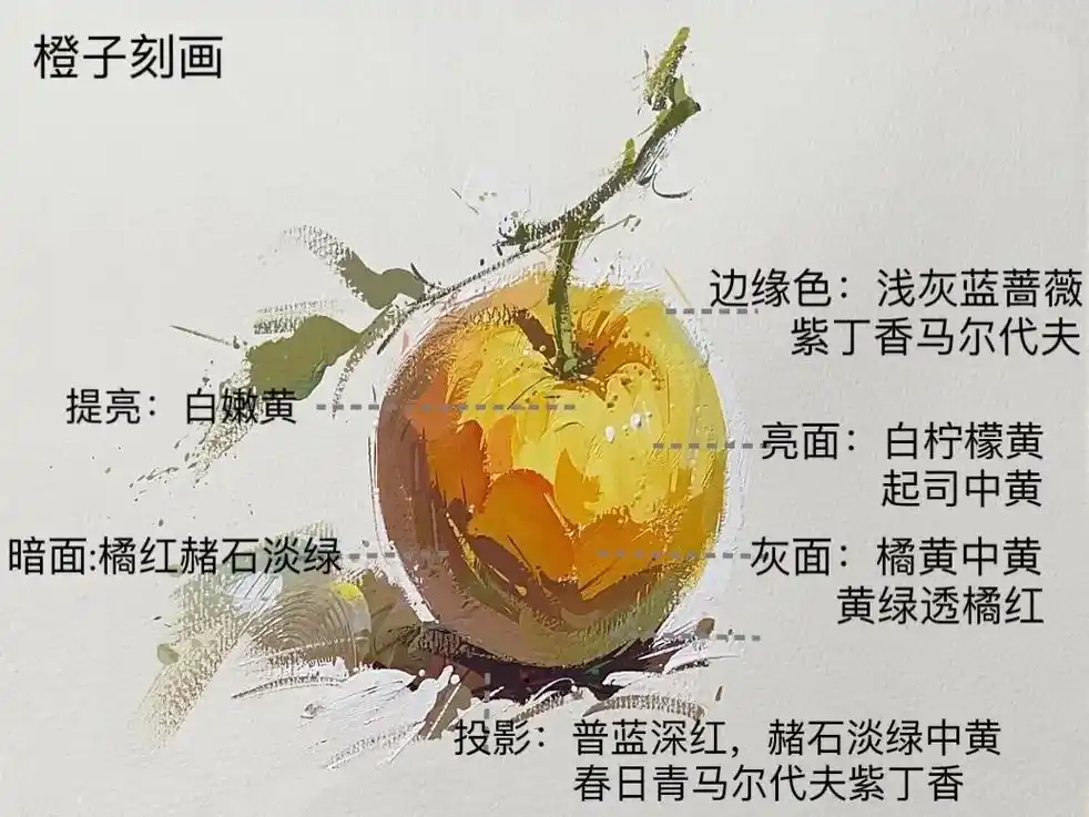 橙子.橙子步骤清晰图解析@张玉帅 #色彩静物教学 #美术生  - 抖音