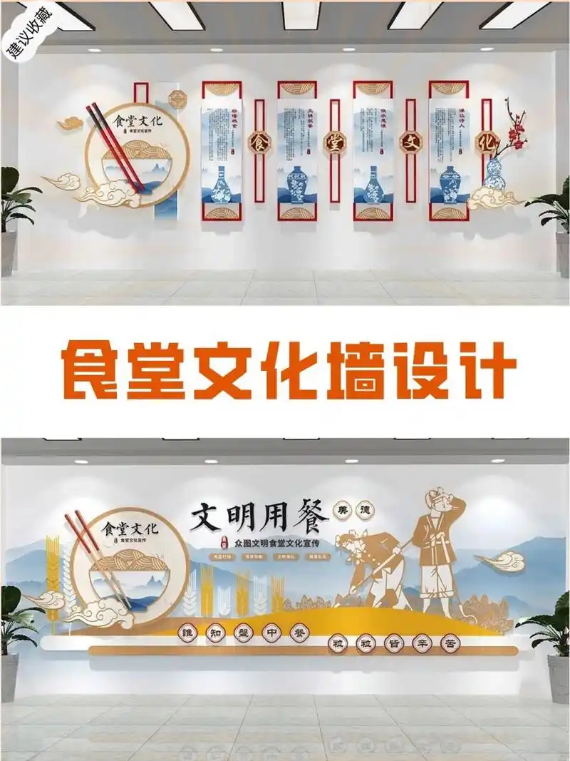 食堂文化墙设计 食堂文化作为企业文化的重要组成部分,对员工有着潜移