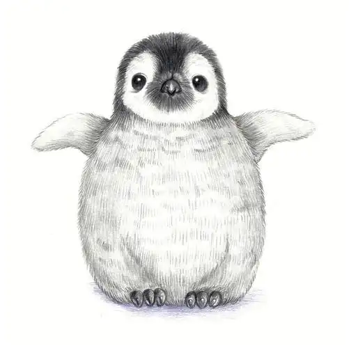 彩铅小动物企鹅