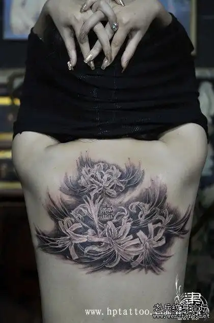 彼岸花纹身图案背部彼岸花纹身图案