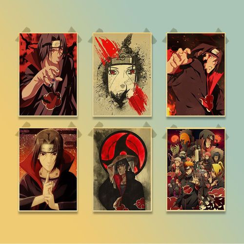 火影忍者海报宇智波鼬高清海报复古牛皮纸家居墙面挂墙装饰画墙贴