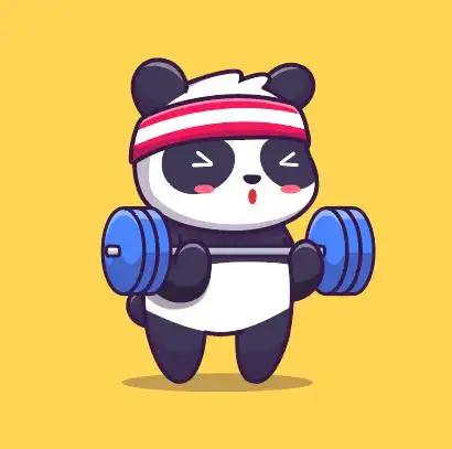 可爱熊猫举重卡通矢量素材